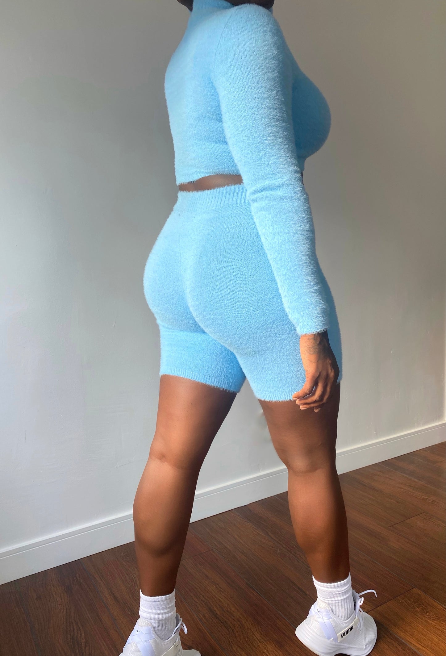 The cozy set in baby blue