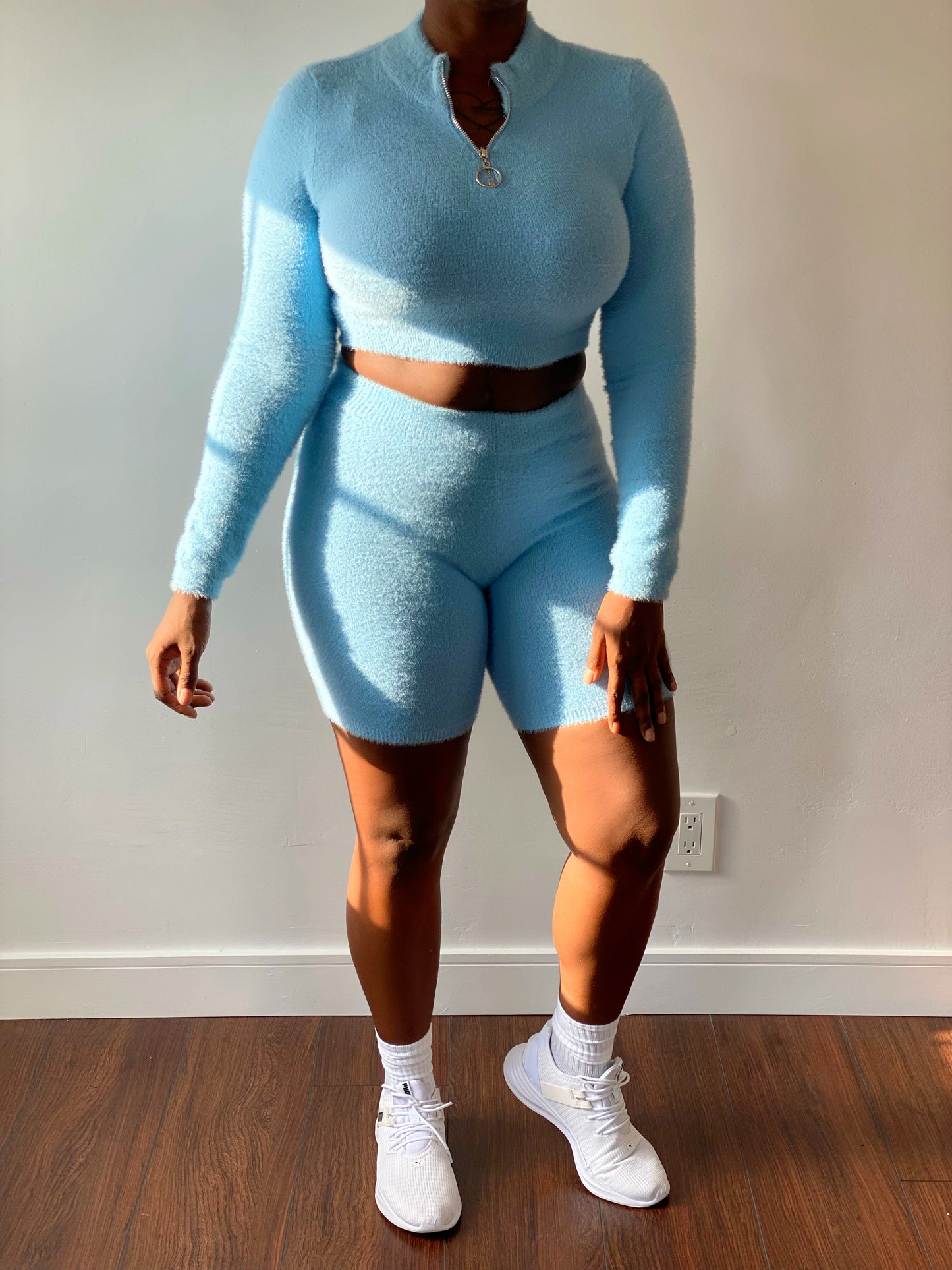 The cozy set in baby blue